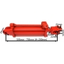 MOCNY SIŁOWNIK HYDRAULICZNY 75x30 SKOK 200 L= 505 mm